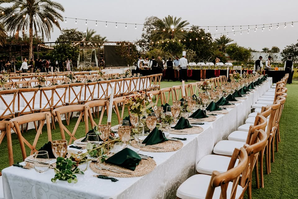 Ivory and gold reception tablescape design